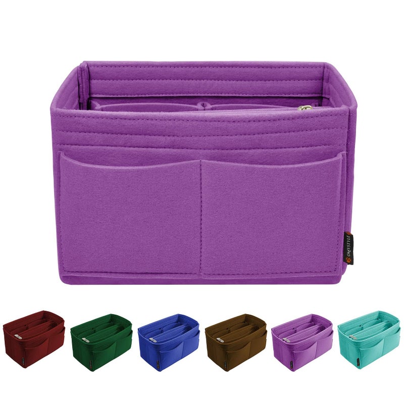 OMYSTYLE Purple Organizer Insert, Felt Tote Bag Organizer Insert with 5 Sizes, Handbag Dividers for Inside Purse, Compatible with Longchamp, Neverful, Speedy and More - Image 1